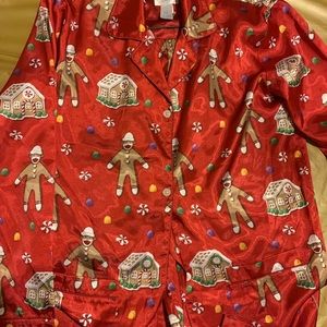 Christmas pajamas by Nick and Nora XL red poly.